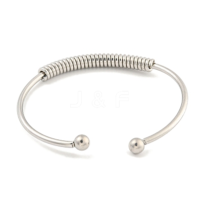 Non-Tarnish 304 Stainless Steel Cuff Bangles BJEW-P331-06P-1