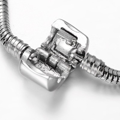 Tarnish Resistant 304 Stainless Steel European Style Round Snake Chains Bracelet Making STAS-I047-01B-1