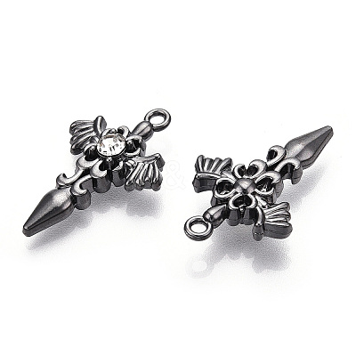 Alloy with Rhinestone Pendants PALLOY-N176-12B-NR-1