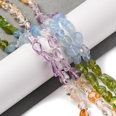 Natural Aquamarine & Rose Quartz & Peridot & Amethyst & Citrine Beads Strands G-L610-B05-01-1