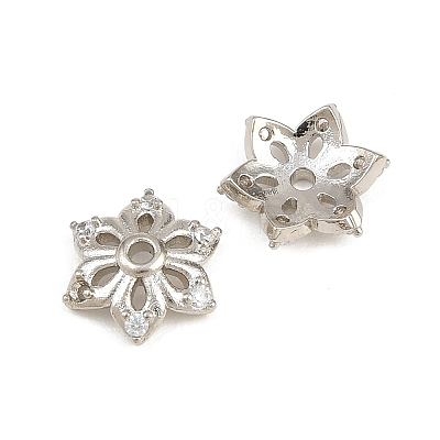 Brass Micro Pave Cubic Zirconia Bead Caps CU-CBA6A75-35B-P-1