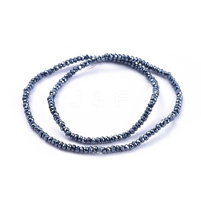 Electroplate Glass Beads Strands GLAA-F079-EP04-1