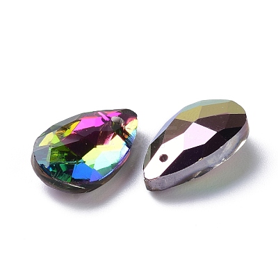 Faceted Teardrop Glass Pendants GLAA-O008-A20-1