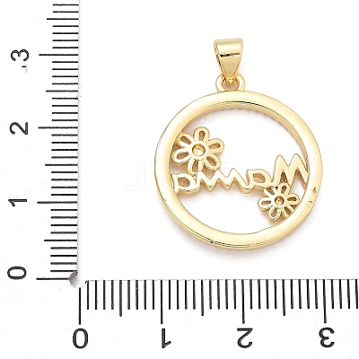 Mother's Day Brass Micro Pave Cubic Zirconia Pendants KK-Q055-02A-G-1