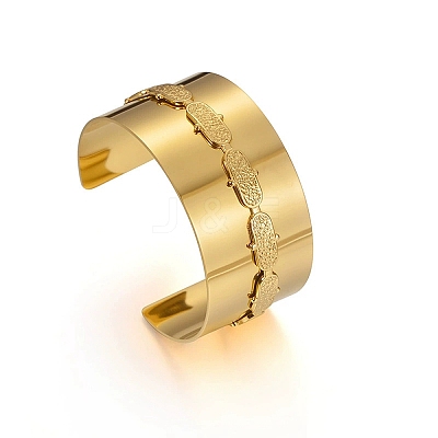 304 Stainless Steel Cuff Bangles BJEW-M082-05G-1