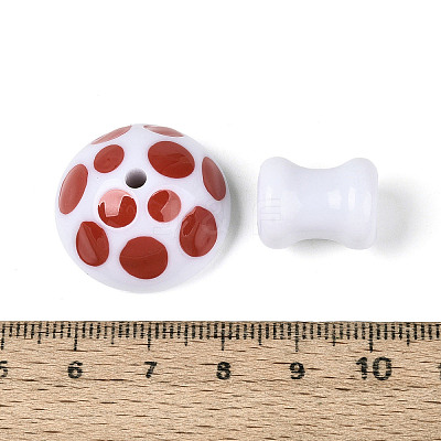 2Pcs Opaque Acrylic Enamel Beads MACR-N018-15A-1