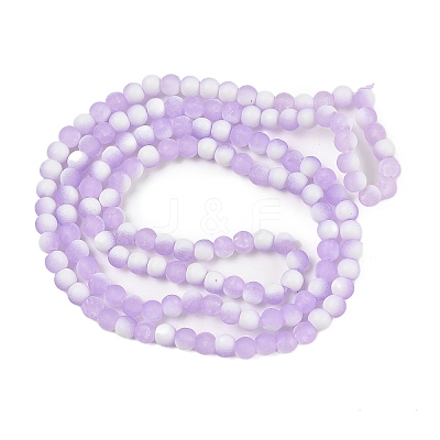 Frosted Crackle Glass Beads Strands GLAA-U001-8mm-M04-1