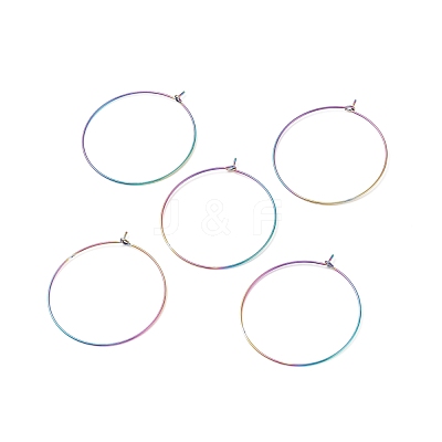 Ion Plating(IP) 316 Surgical Stainless Steel Hoop Earrings Findings STAS-F149-32M-B-1
