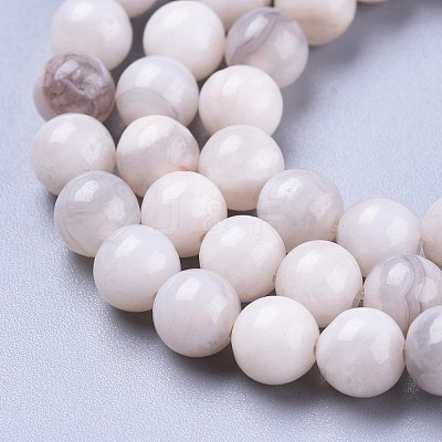 Natural White Agate Beads Strands G-K410-11-6mm-1