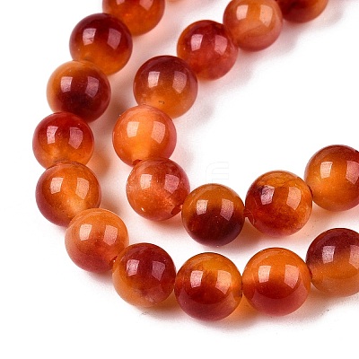 Dyed Natural White Jade Beads Strands G-T138-6mm-210-19-1