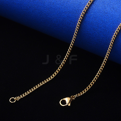 PVD Vacuum Plating 304 Stainless Steel Curb Chain Necklace NJEW-S420-001A-G-1