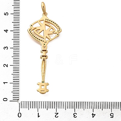 Brass Micro Pave Cubic Zirconia Big Pendants X1-KK-B147-04G-10-1