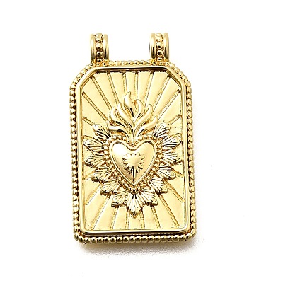 Rectangle Brass Pendants KK-S508-03E-G-1