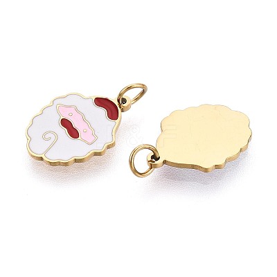 316 Surgical Stainless Steel Enamel Charms X-STAS-S116-388G-1
