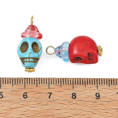 Dyed Synthetic Turquoise Pendants PALLOY-JF06014-1