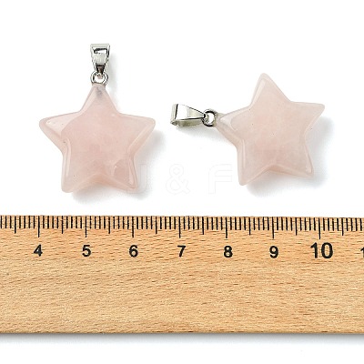 Natural Rose Quartz Pendants GG-K002-10T-1