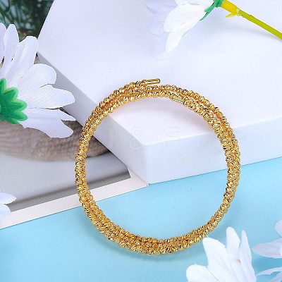 Brass Twisted Flower Beaded Cuff Bangle JB762A-1
