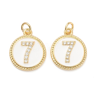 Brass Micro Pave Clear Cubic Zirconia Charms ZIRC-I052-16G-07-1