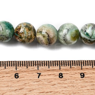 Natural Green Line Jasper  Beads Strands G-L639-A01-6mm-1