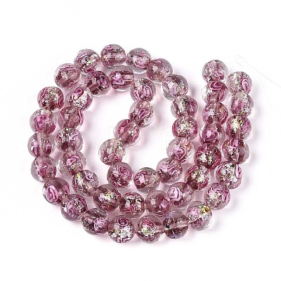 Handmade Foil Lampwork Beads LAMP-T021-33E-1
