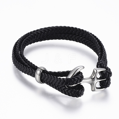 PU Leather Cord Multi-strand Bracelets BJEW-F288-30P-1