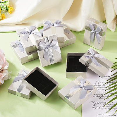 Rectangle Paper Jewelry Gift Boxes with Bowknot CON-TAC0010-89B-1