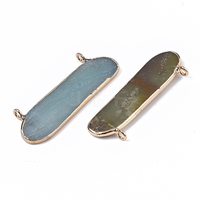 Edge Golden Plated Natural Flower Amazonite Pendants G-T131-05A-1