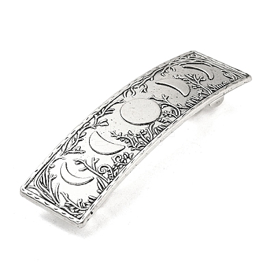 Rectangle with Moon Phase Pattern Alloy Hair Barrettes PHAR-G011-01AS-1
