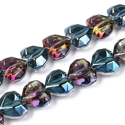 Electroplate Transparent Glass Beads Strands EGLA-B012-AB17-1