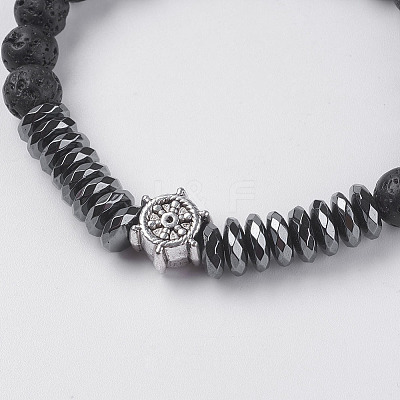 Synthetic Hematite Stretch Bracelets BJEW-I241-18A-1
