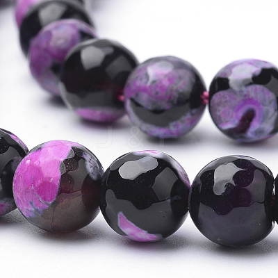 Dyed Natural Fire Crackle Agate Beads Strands X-G-Q462-125A-6mm-1
