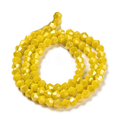 Opaque Solid Color Electroplate Glass Beads Strands GLAA-F029-P4mm-A05-1