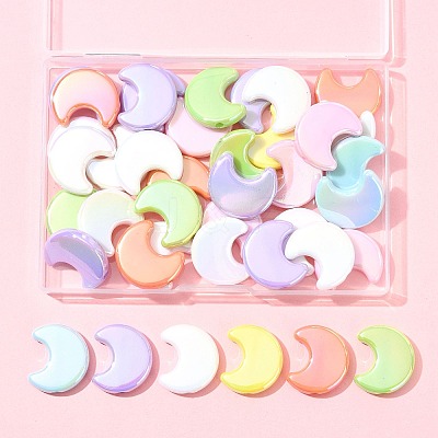 40Pcs UV Plating Opaque Acrylic Beads OACR-FS0002-29-1