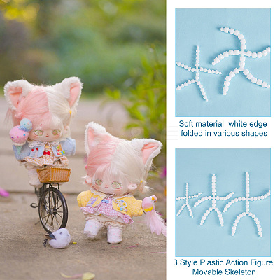 6Pcs 3 Style Plastic Action Figure Movable Skeleton DOLL-PH0001-16-1