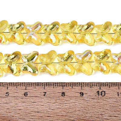 Baking Paint Electroplate Transparent Glass Beads Strands EGLA-Q136-03A-03-1