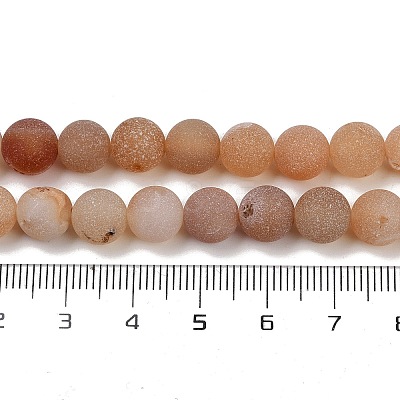 Natural Druzy Agate Beads Strands G-NH0024-A06-8mm-1