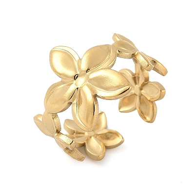 304 Stainless Steel Open Cuff Rings for Women RJEW-U060-01D-G-1