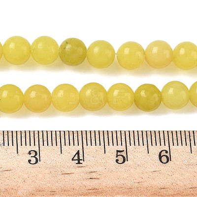 Natural Lemon Jade Beads Strands G-G284-A01-6mm-1