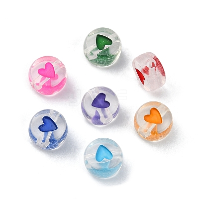 7 Colors Transparent Acrylic Beads TACR-YW0001-57B-1
