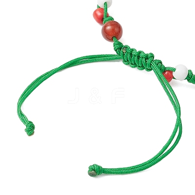 Flower Natural Natural Carnelian Braided Bracelets for Women BJEW-TA00625-01-1