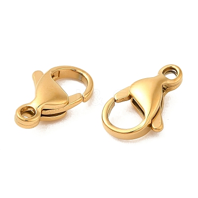 Ion Plating(IP) 304 Stainless Steel Lobster Claw Clasps X-STAS-AB13-G-01-1