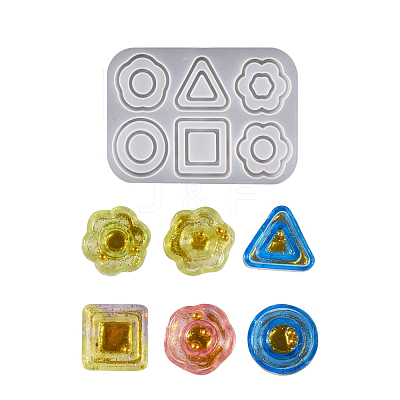 Crystal Drop Glue Diy Pentagram & Flower & Heart & Triangle & Hexagon Connected Flow Sand Pendant Hanging Decoration Silicone Mold PW-WG89A9A-01-1
