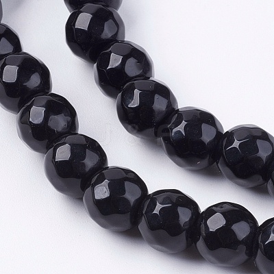 Natural White Jade Bead Strands G-R166-8mm-14-1