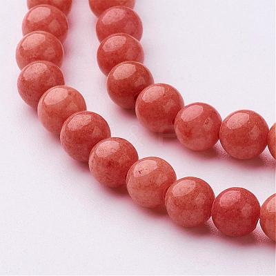 Natural Mashan Jade Round Beads Strands G-D263-6mm-M-1