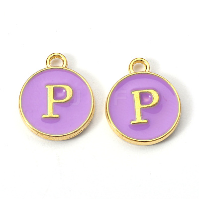 Golden Plated Alloy Enamel Charms X-ENAM-S118-10P-1