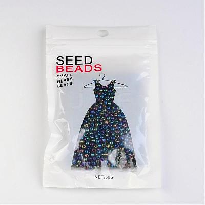 8/0 Electroplated Iris Round Glass Seed Beads X-SEED-A009-3mm-605-1