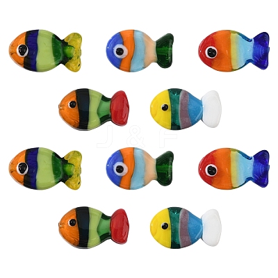 10Pcs 5 Colors Handmade Lampwork Beads LAMP-YW0001-62-1