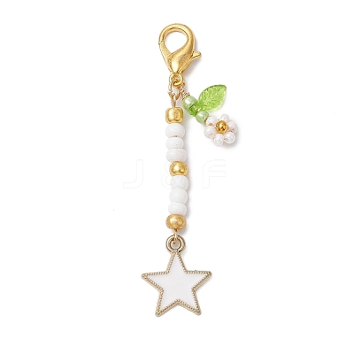 Alloy Enamel Pendant Decorations HJEW-MZ00087-1