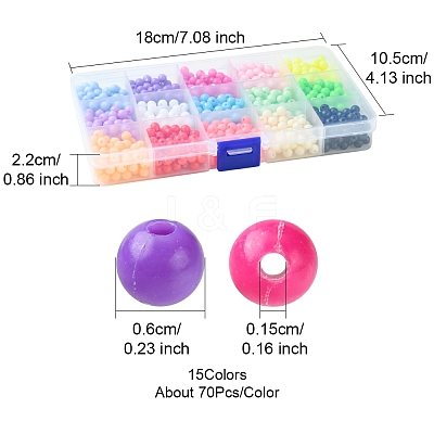 15 Colors Plastic Beads MACR-FS0001-79-1