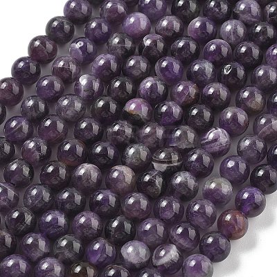 Natural Amethyst Beads Strands G-M445-8MM-01G-1